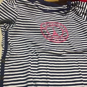 A striped blue and white Kim Rodgers shirt